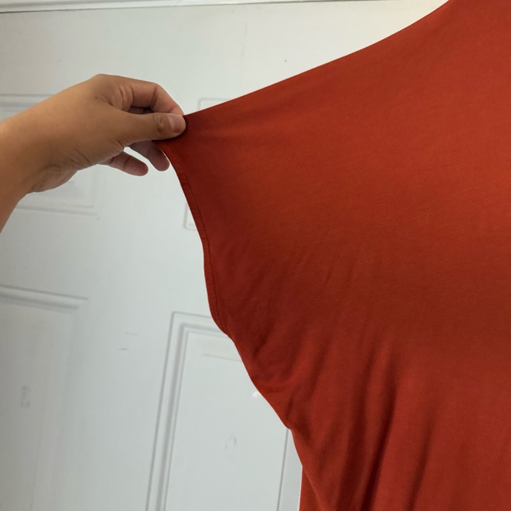 Peruvian Connection Rust Orange Draped V Neck Dol… - image 2